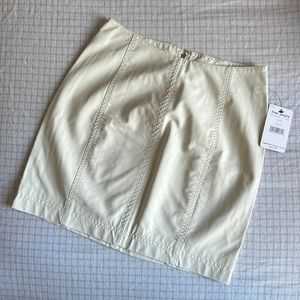 Free People White Faux Leather Mini Skirt size 2